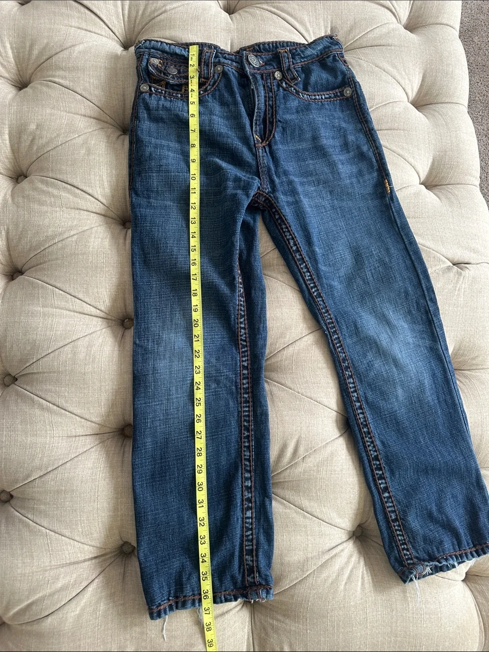 True Religion Men's Straight Jeans in Dark Blue Wash